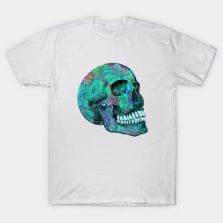 Turquoise Human Skull T-Shirt